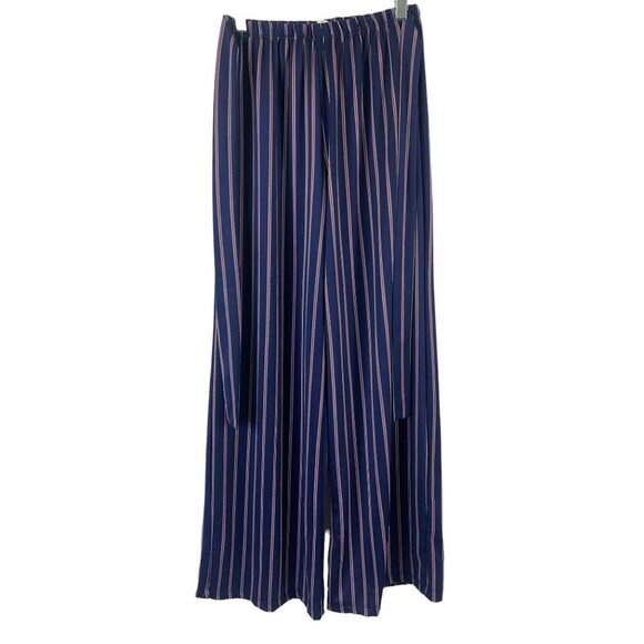 Tiffany & Grey Women's Navy Blue & Red Pants - Picture 1 of 6